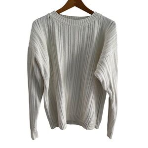 Northern Reflections Vintage Women’s Cream Cotton Crew Neck Sweater Size L